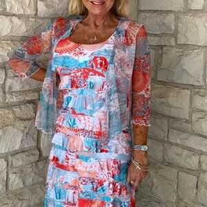 NWT Tango Mango Bolero Jacket In Tropical Print